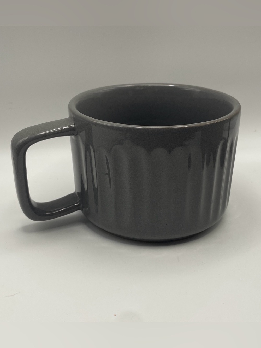 Hearth and Hand Magnolia Gray Ribbed Coffee Mug Stoneware Modern Farmhouse